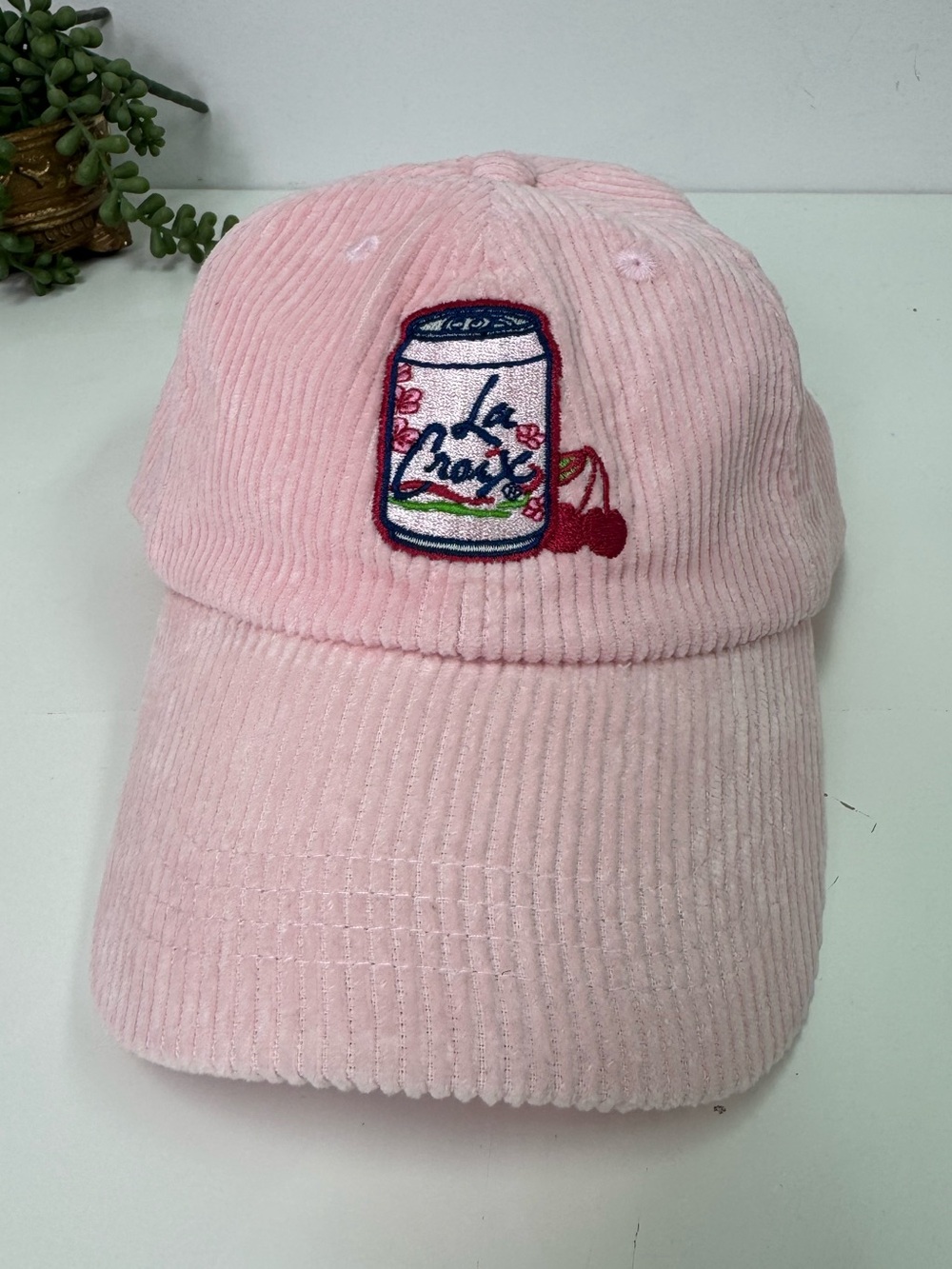 La Croix Pink Corduroy Hat OS
